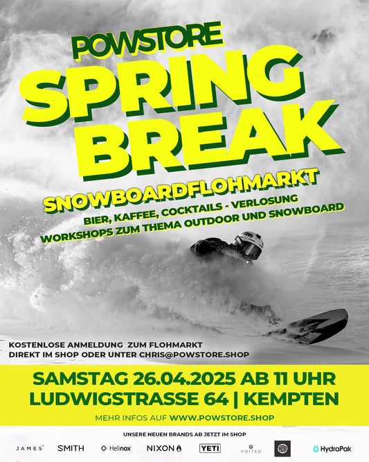 SPRINGBREAK SNOWBOARD FLOHMARKT IM POWSTORE KEMPTEN 26.04.2025 ab 11:00 UHR