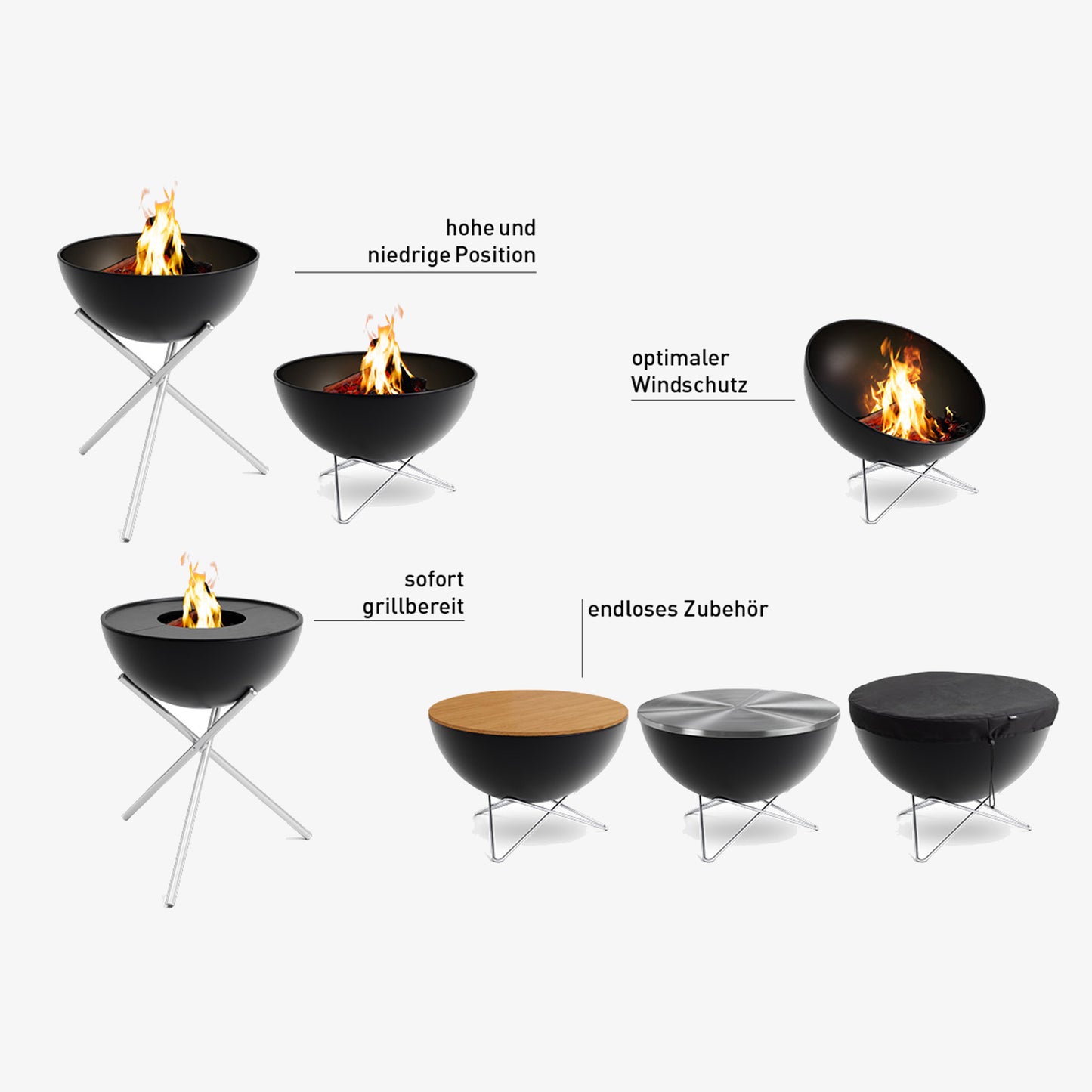 Höfats Bowl 57 Feuerschale mit Dreibein