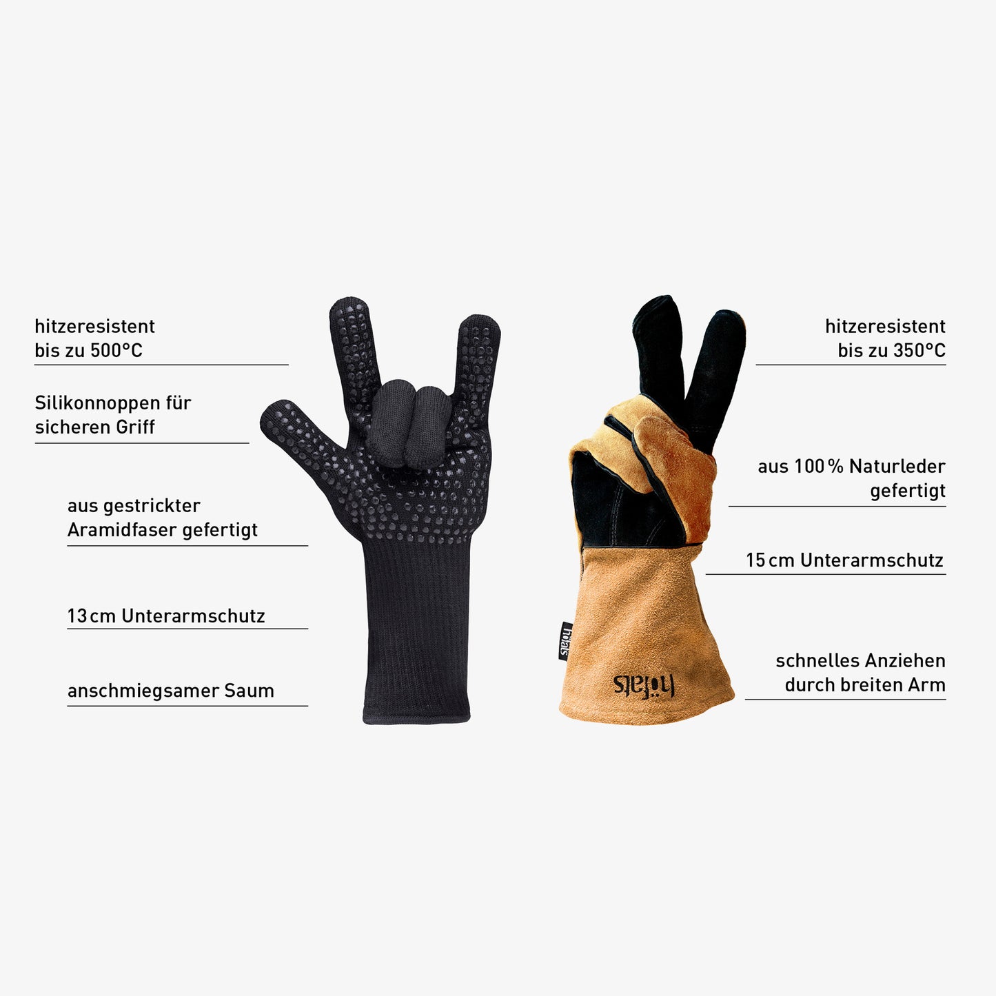 Höfats Feuerhandschuhe Leder