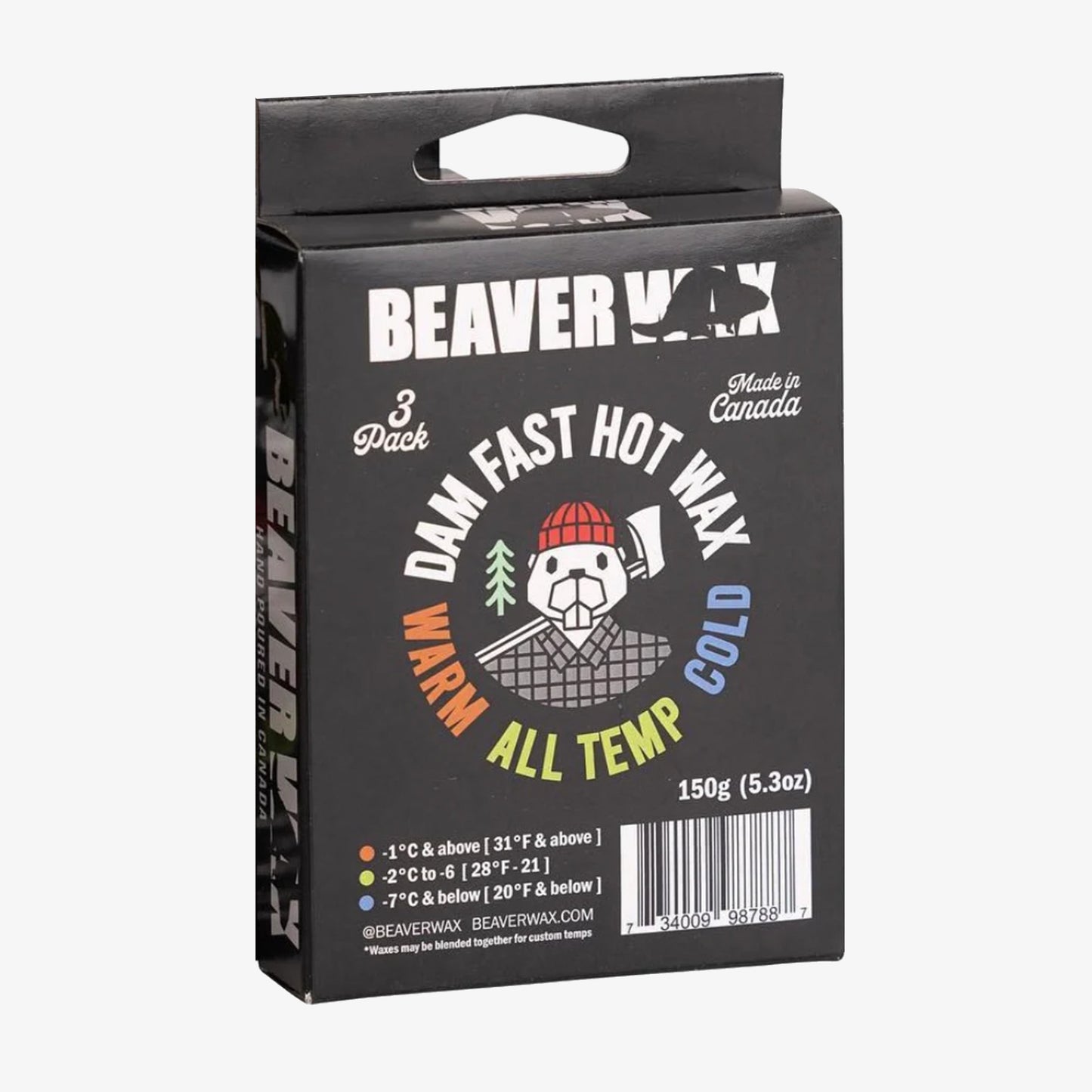 BeaverWax Mixed Temps 3-Pack Snowboard Wachs