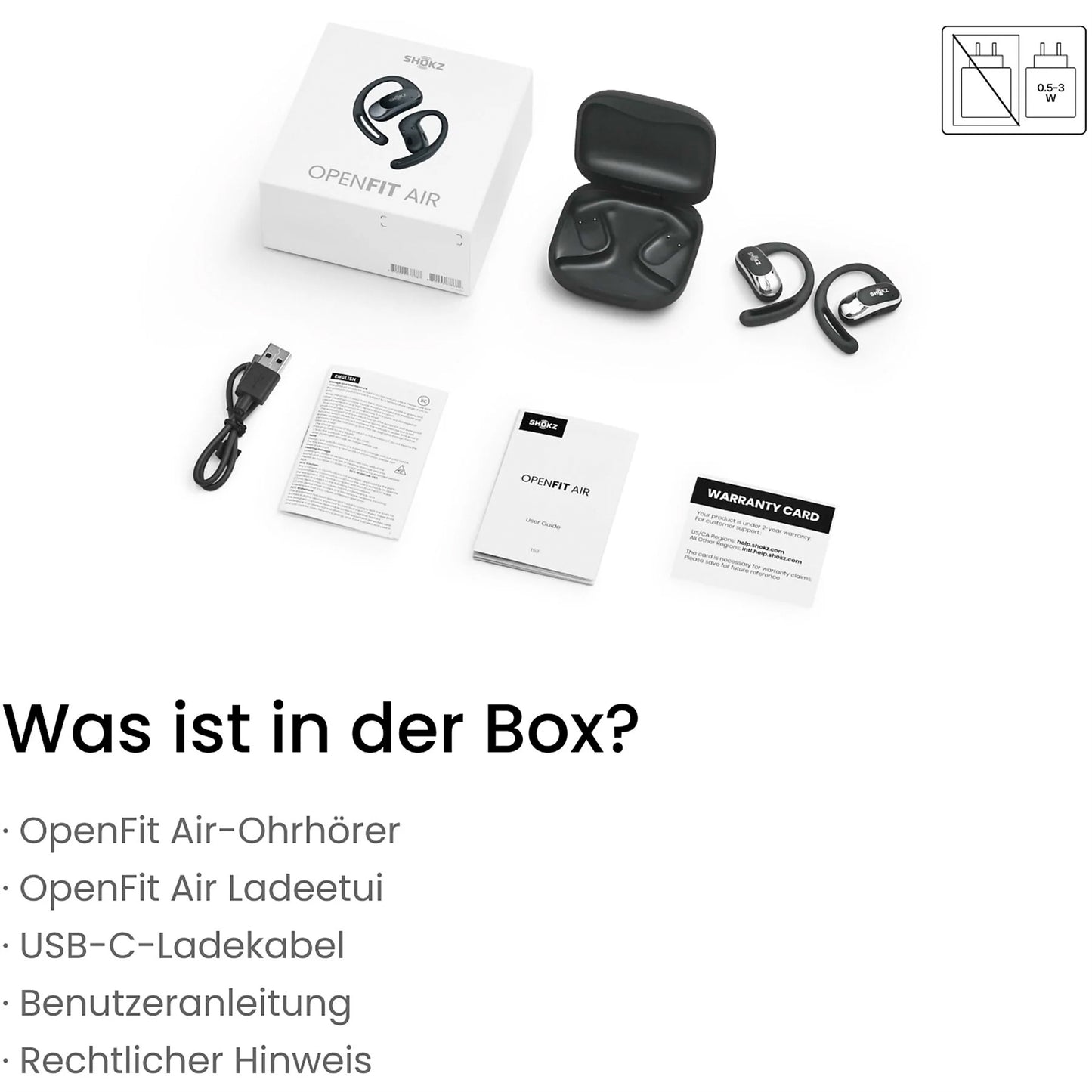 Shokz OpenFit Air Black Open Ear Kopfhörer