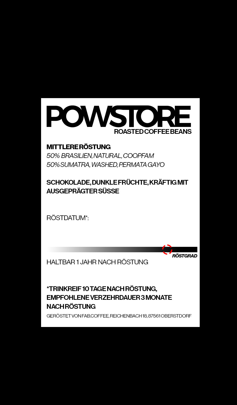 Powstore FRESH POW Espresso ganze Bohne