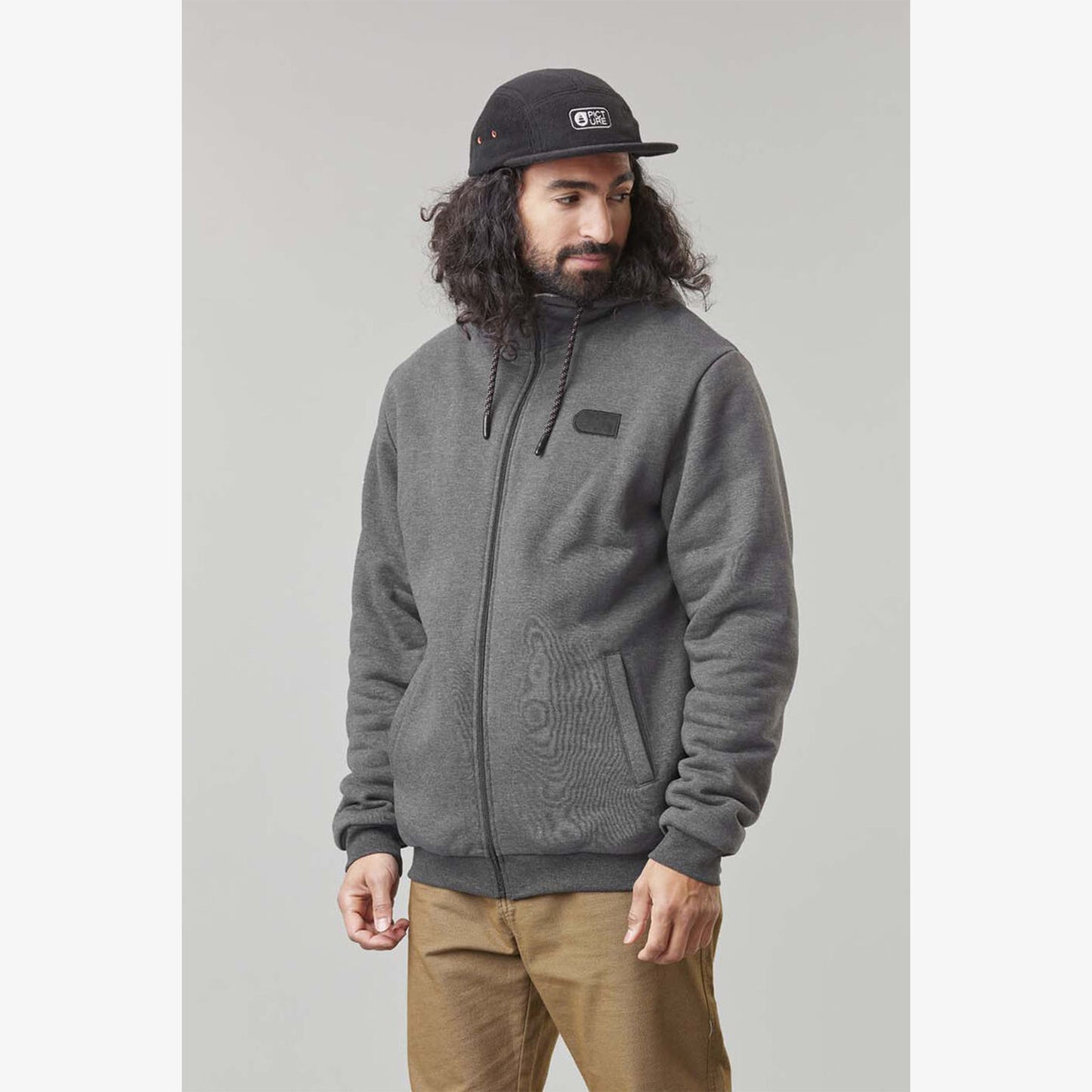 Picture Yinni Plush Zip Hoodie Dark Grey Melange