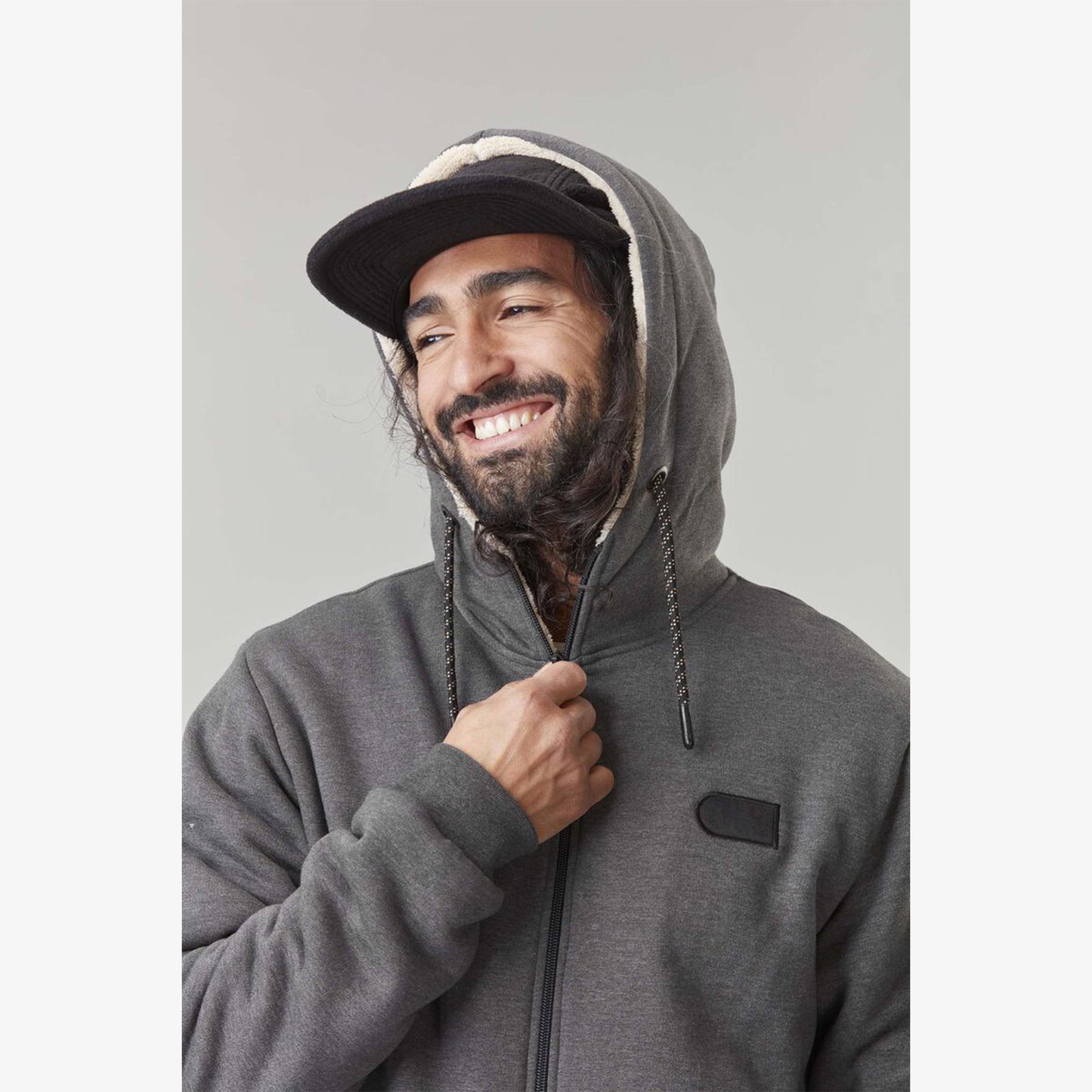 Picture Yinni Plush Zip Hoodie Dark Grey Melange