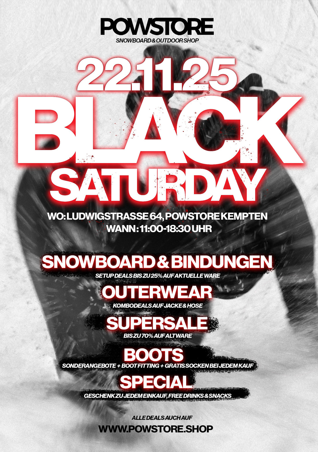 BLACK SATURDAY IM POWSTORE KEMPTEN AM 22.11.25 IN KEMPTEN