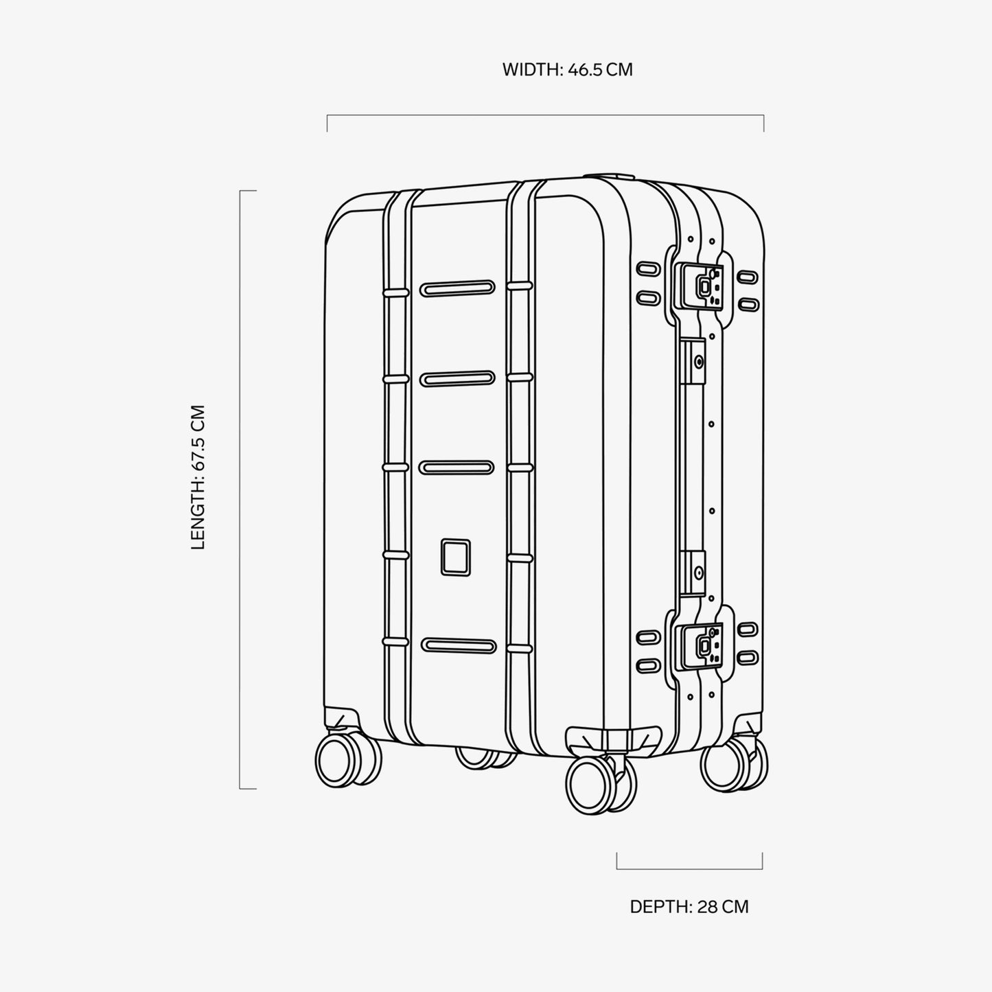 Ramverk Pro Check-in Luggage Medium Silver
