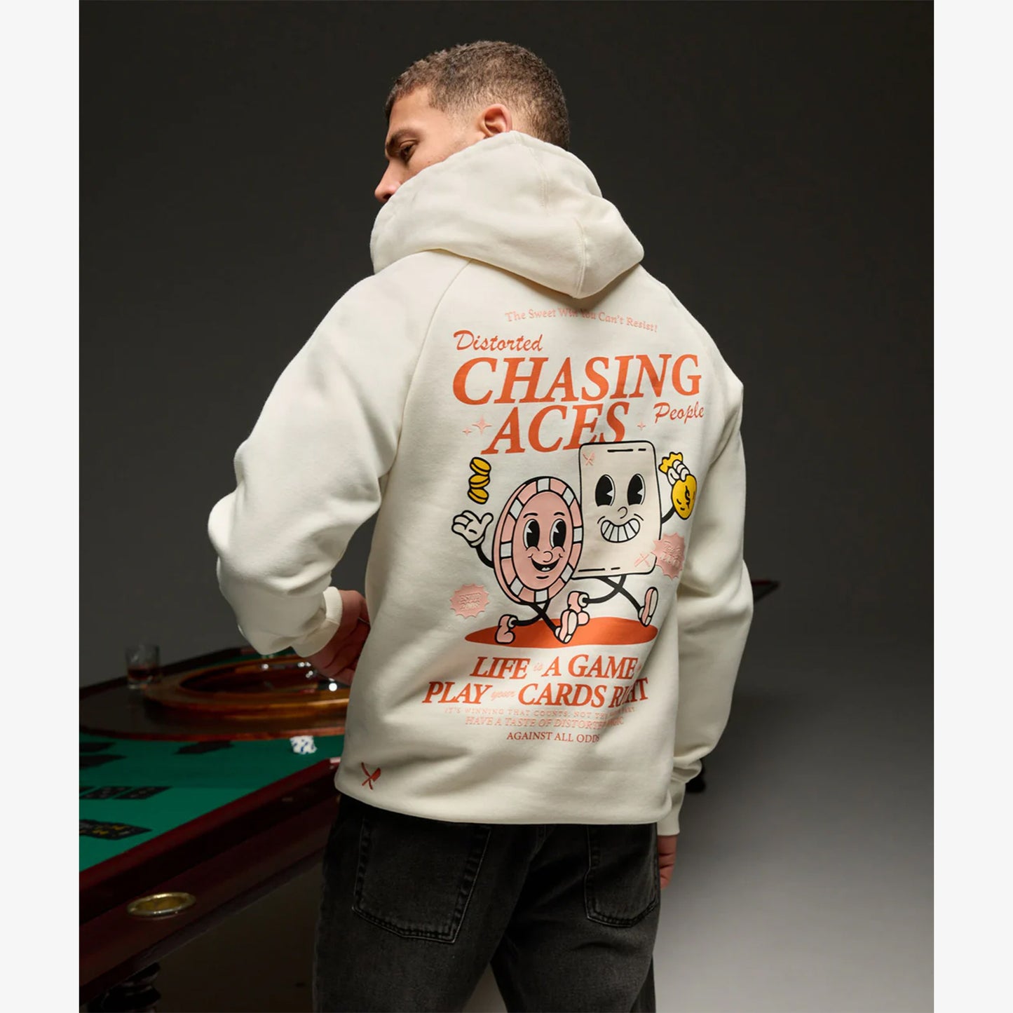 Distorted People Casino Chasing Aces Raglan Hoodie