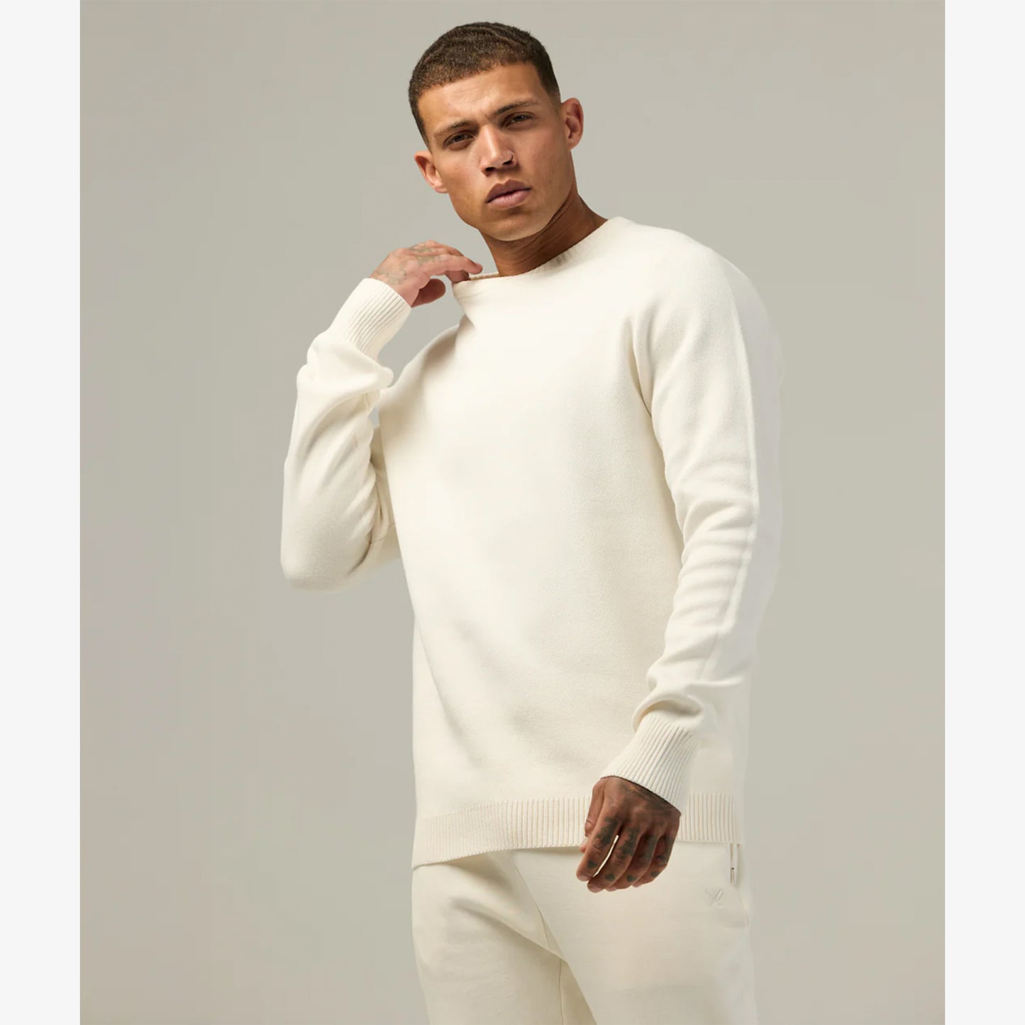 Distorted People Pure Heavy Knit Crew Neck Sweatshirt