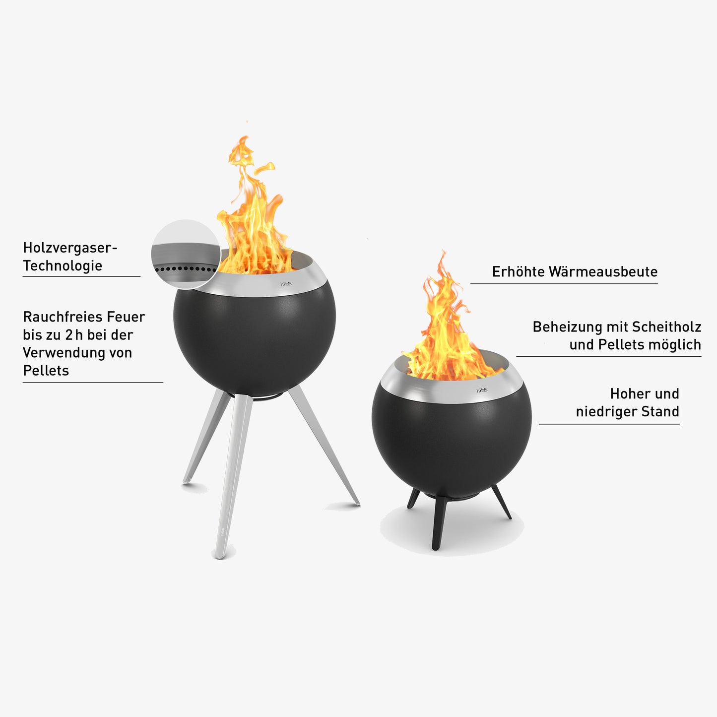 Höfats Moon 45 Feuerkorb mit niedrigem fuß