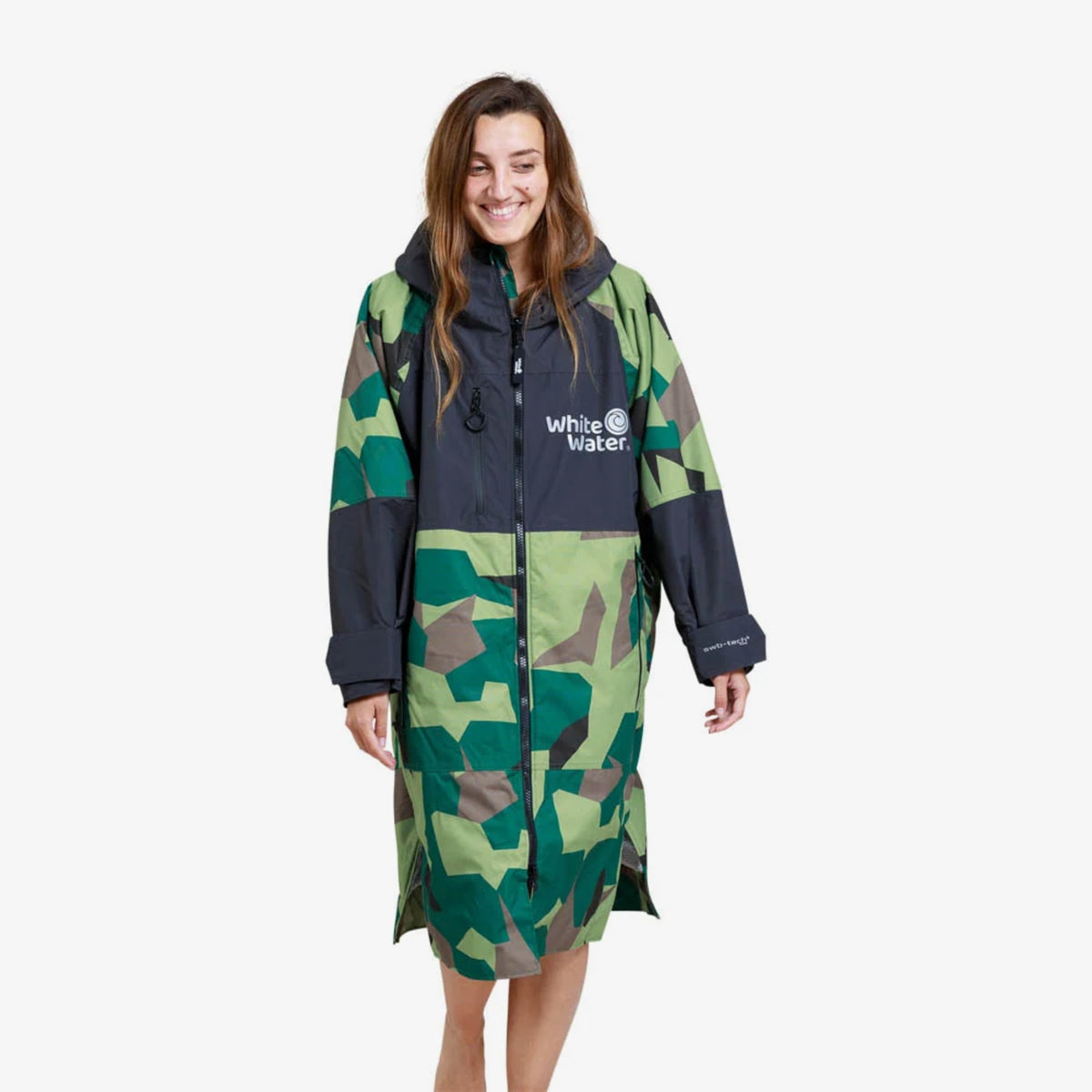 White Water Hard Shell Robe Mantel Green Camo – getragen