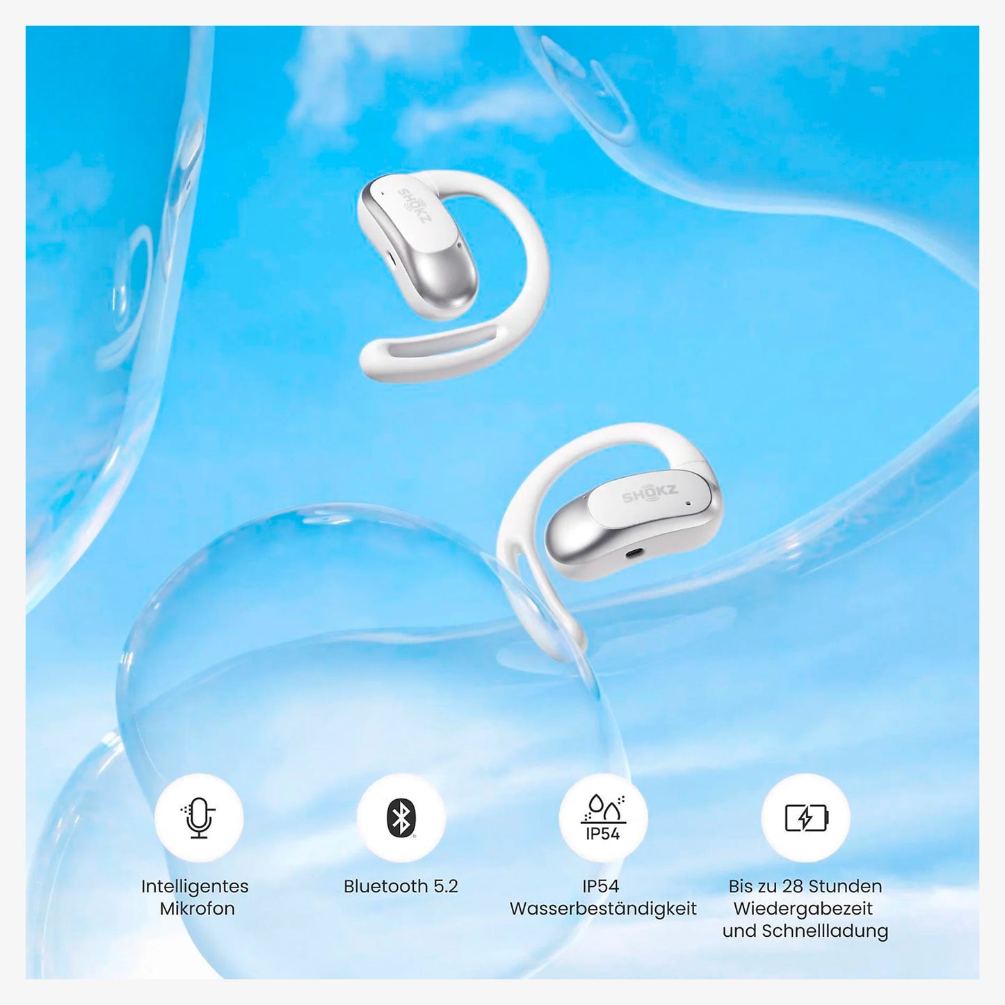 Shokz OpenFit Air White Open Ear Kopfhörer