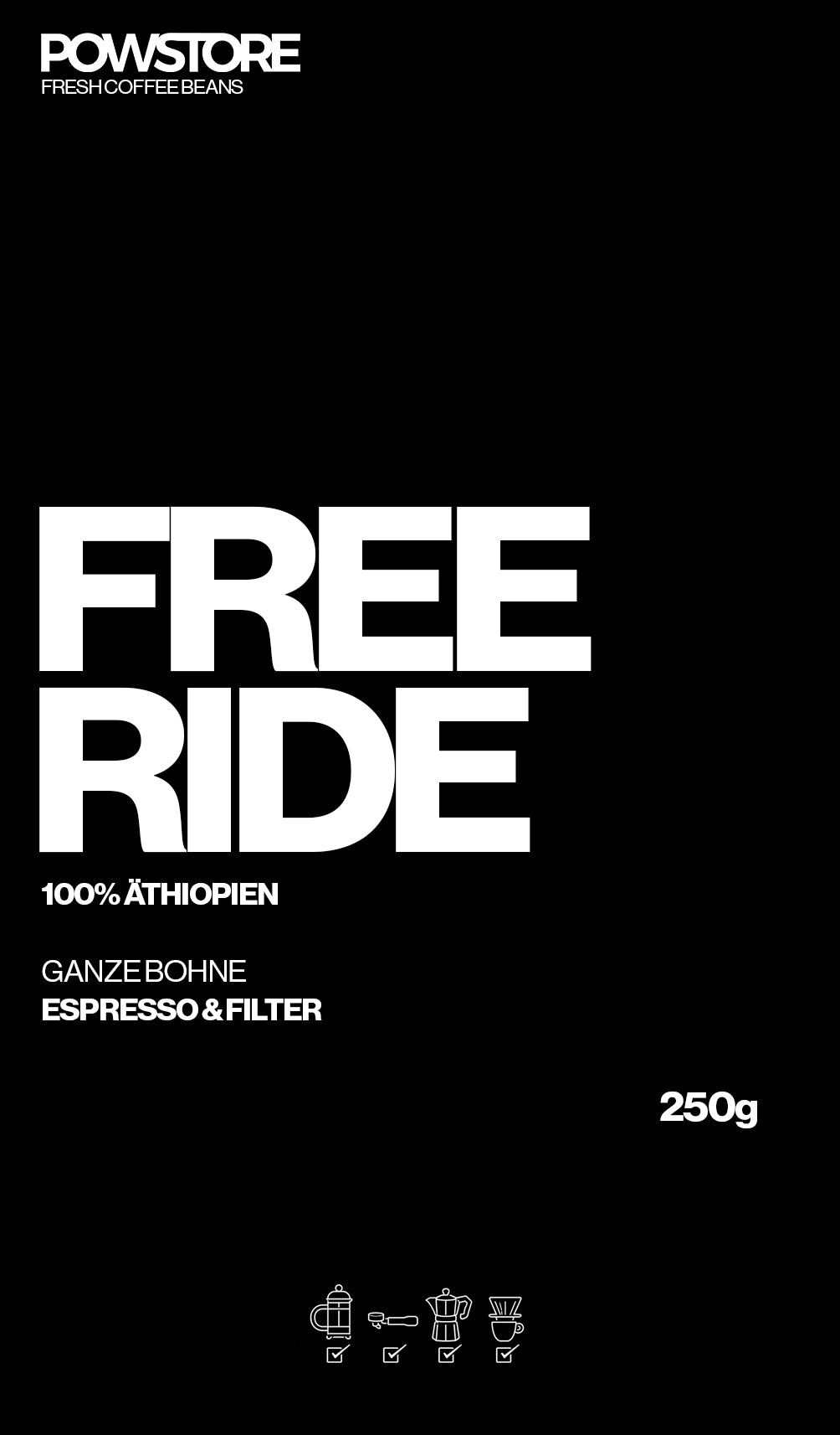 Powstore FREE RIDE Espresso & Kaffee ganze Bohne